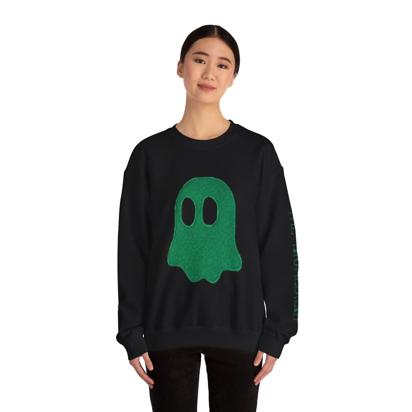 Spooky Ghost Crewneck Sweatshirt, Halloween Apparel, Cozy Unisex Sweater, Cute Gift for Friends, Fall Fashion